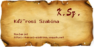 Károsi Szabina névjegykártya