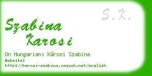 szabina karosi business card